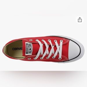 Red low top all star converse